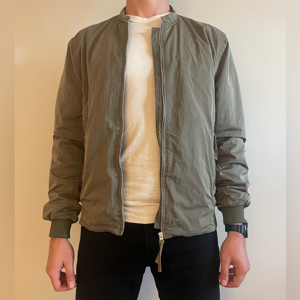 Selected / Homme Indigo Bomber Jacket - Olive